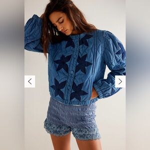 Free People Quinn Quilted jacket, size XS, blue
